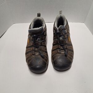 Keen Men's Brown and Black Steel Toe Athletic Shoes